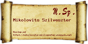 Mikolovits Szilveszter névjegykártya
